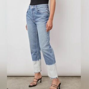 Rails The Atwater Slouchy Straight Leg Crop Jean Blue Bleach Hem Size 31 NEW